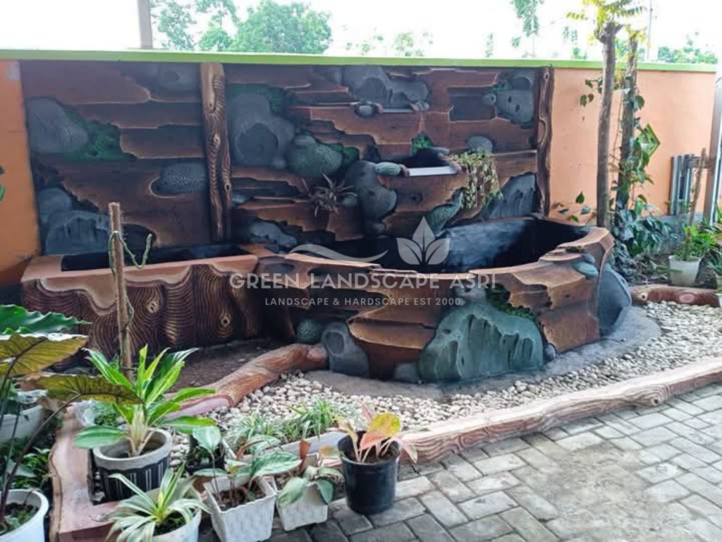 relief kolam taman klasik modern