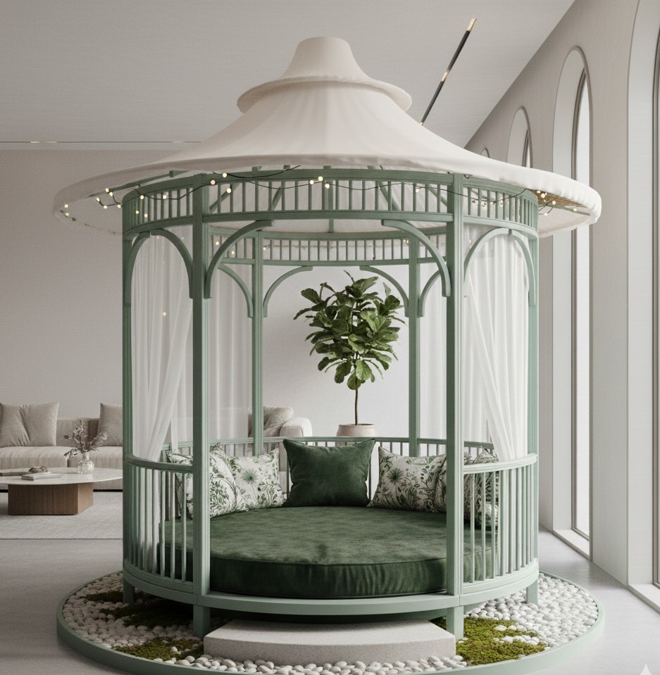 Gazebo Mini di Dalam Rumah Sebagai Spot Unik dan Artistik