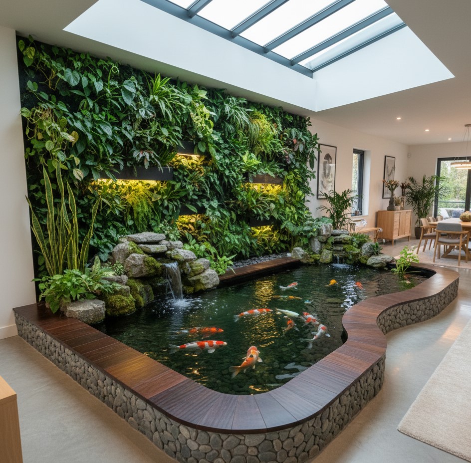Kolam Koi Indoor yang Menghadirkan Suara Alam di Dalam Rumah