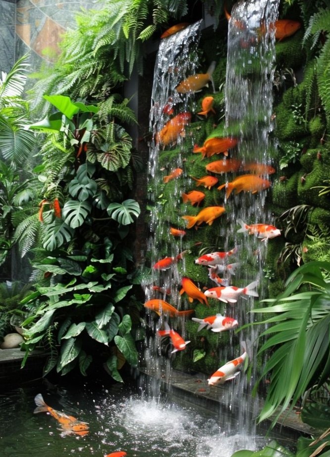 Kolam Koi di Area Lobby Kantor Sebagai Simbol Ketenangan