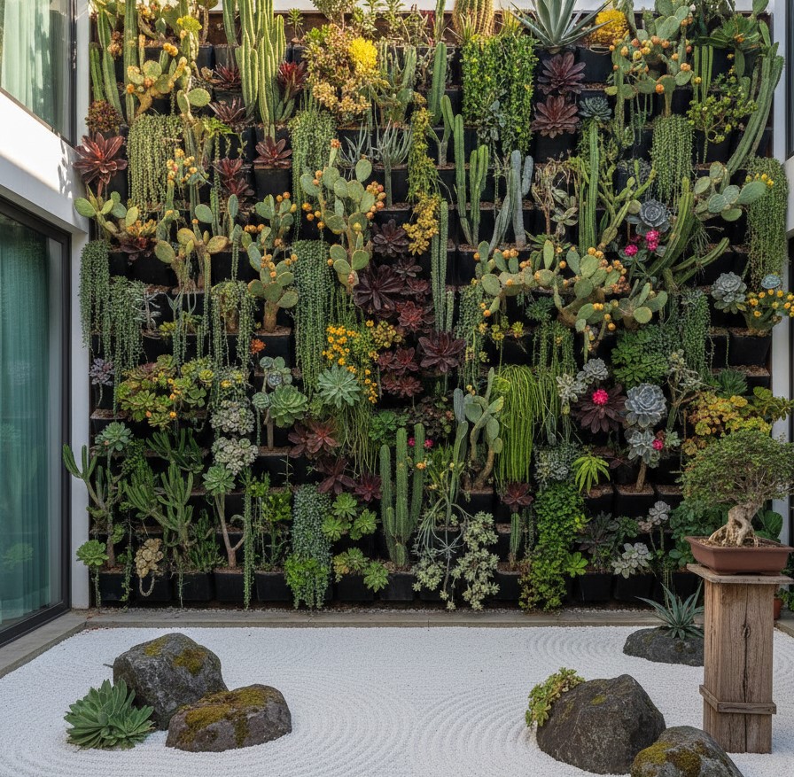 Vertical Garden Kaktus Sebagai Pelengkap Taman Kering